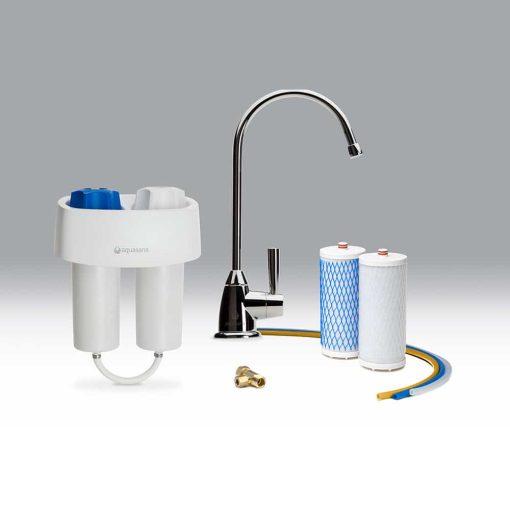 Premium vandfilter, under køkkenbord, med vandhane, krom (AQ-4601-56)