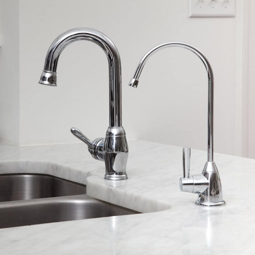 Vandhane i krom til Aqusana premium vandfilter, under køkkenbord, (AQ-4601-56) - monteret