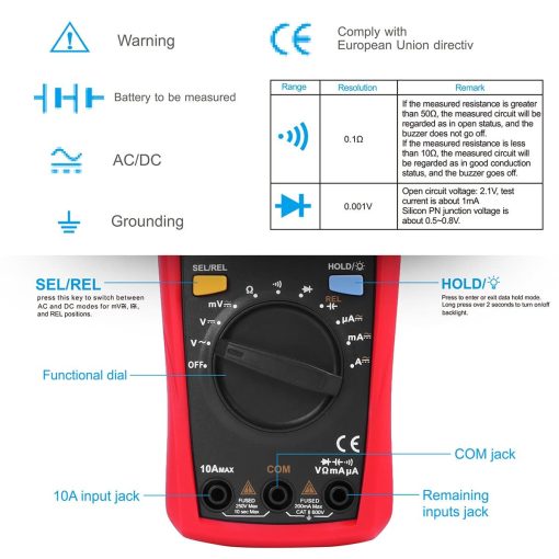 Digital multimeter med Auto-Range - UT33A+ (UNI-T)