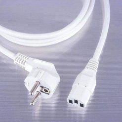 Skærmet strømforsyningsledning (IEC C13) med Schuko stik - 3 meter hvid