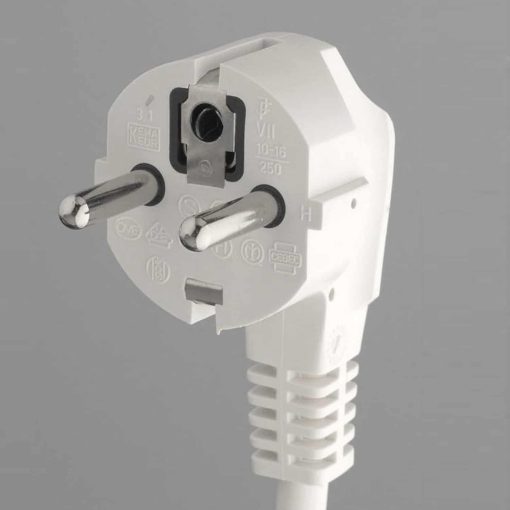 Skærmet strømforsyningsledning (IEC C13) med Schuko stik - 3 meter hvid