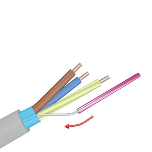 Montering af den isolerende kabelstrømpe på dræn-ledningen