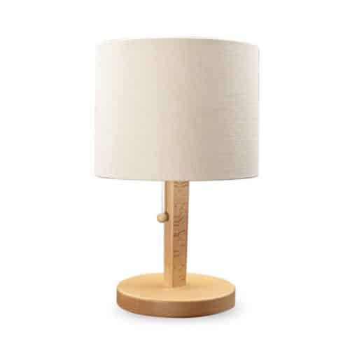 Skærmet bordlampe i træ - Natur