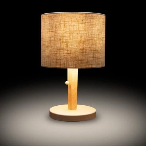 Skærmet bordlampe i træ - Natur - Billede 2