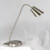 EMF-afskærmet bordlampe Amsterdam fra Biologa Danell i børstet stål med fleksibel hals og tænd/sluk-knap på foden