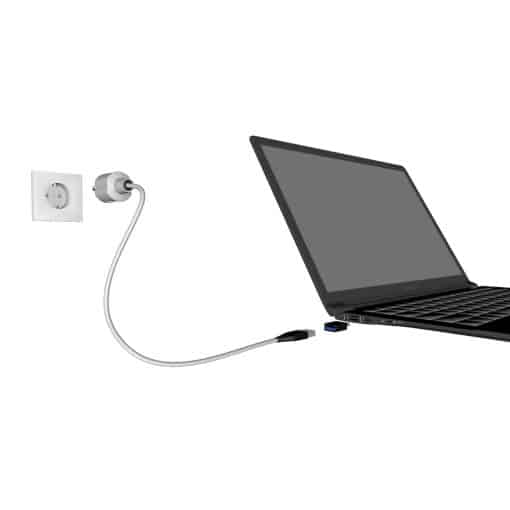 Tilslutning af jordingskabel til laptop