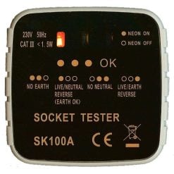 Stikkontakt tester for Danmark - til test af korrekt jord i jordede stikkontakter