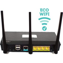 Hurtig Eco-wifi router JRS 03 på Asus RT-N66U set bagfra
