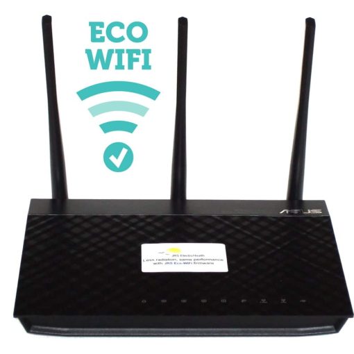 Hurtig Eco-wifi router JRS 03 på Asus RT-N66U set forfra
