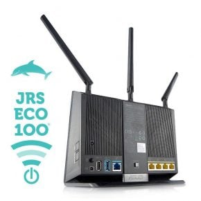 Lavstrålende WiFi router JRS Full Eco 100 - D2 sort set bagfra