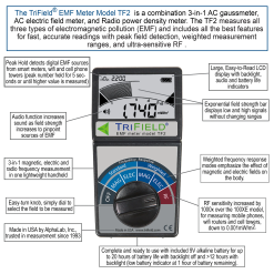 Funktioner på et Trifield® EMF Meter Model TF2 - Elektrosmog måler (HF+LF)