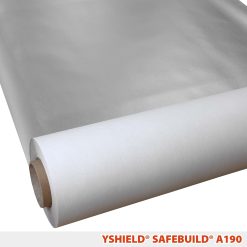 Rulle af Yshield A190 afskærmende vægfleece, 90 cm bred, med sølvfarvet aluminiumsside og hvid bagside