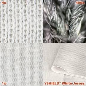 WHITE-JERSEY (40 dB) strålebeskyttende Yshield stof til tøj | Bredde 145 cm | HF+LF