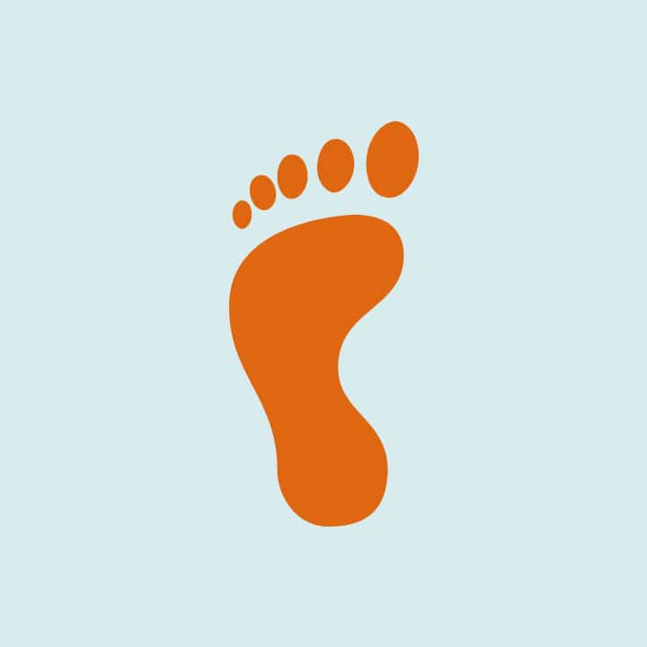 Ikon for "Earthing support" - en orange fod