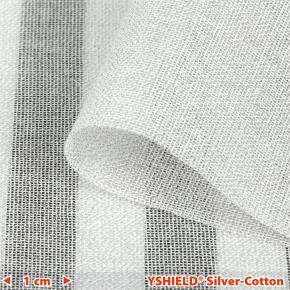 Nærbillede af det EMF afskærmende tekstil, Yshield SILVER-COTTON